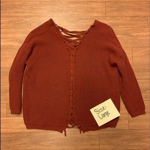 Rock & Roll rust sweater